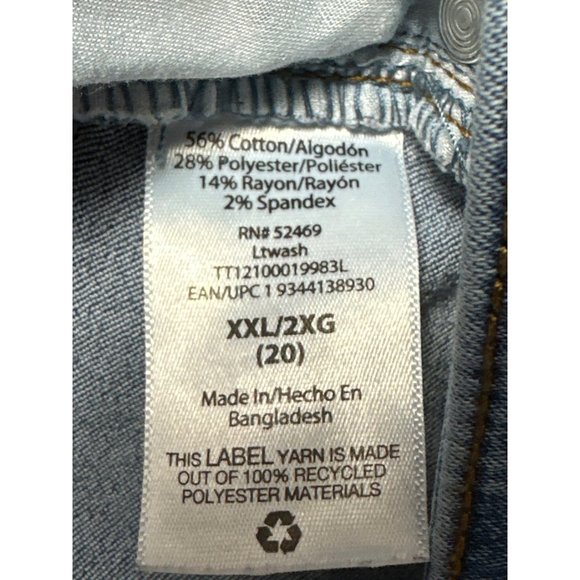 Time And Tru Shorts Womens XXL 20 Blue Jean Denim Rolled Cuff Medium Wash - Picture 4 of 10